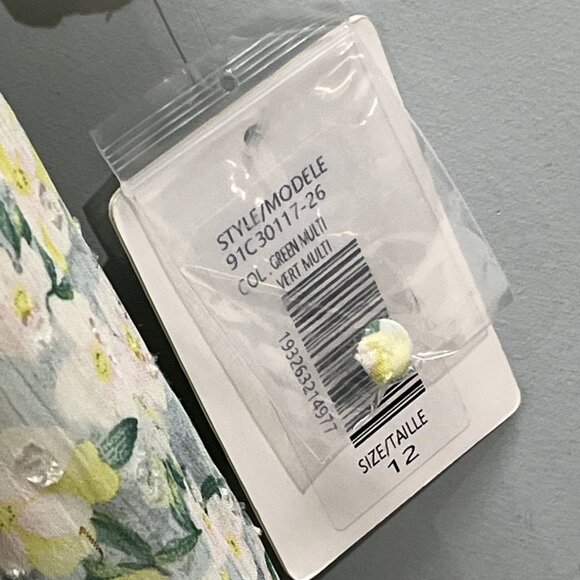 Mikael Aghal Dress Womens 12 Chiffon Floral Lined Ruffle Semi Sheer Midi Fairy‎ - Picture 3 of 11